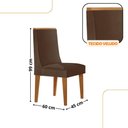 Ver imagem 3 de Mesa de Jantar Isadora 120cm Tampo MDF Laminado Veludo Marrom Naturale Off White