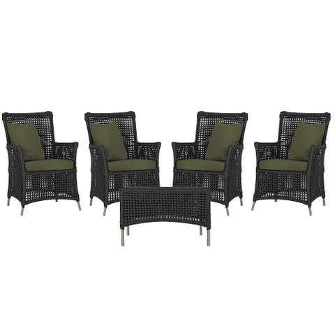 4 Poltronas e 1 Mesa Igapó em Alumínio Pintura Fendi Corda Náutica Estofado 13
