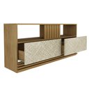 Ver imagem 2 de Rack para Tv até 42 Polegadas com 2 Gavetas e 2 Nichos com Ripado R1479 Tecnomobili Natural/palha