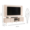 Ver imagem 4 de Rack Bancada com Painel Ariana e Aparador para Sala Petri Off White – Dj Móveis