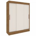 Ver imagem 2 de Guarda-Roupa Solteiro Marselha 3 Portas 2 Gavetas Off White/Nogueira - Doripel