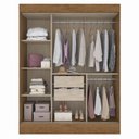 Ver imagem 3 de Guarda-Roupa Solteiro Marselha 3 Portas 2 Gavetas Off White/Nogueira - Doripel