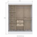 Ver imagem 4 de Guarda-Roupa Solteiro Marselha 3 Portas 2 Gavetas Off White/Nogueira - Doripel