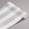 Papel de Parede Listrado Cinza e Branco Arte Destaque 1,50 Metros - 3