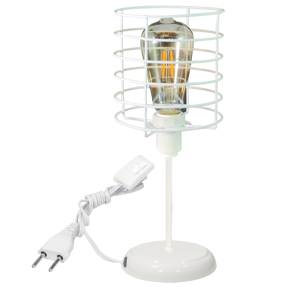 Luminária Mesa Abajur Clássico Aramado Chochin Branco P/led - 1