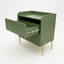 Ver imagem 6 de Mesa de Cabeceira Venus 60cm 100% Mdf Verde Base Metálica:dourado