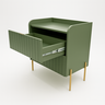 Mesa de Cabeceira Venus 60cm 100% Mdf Verde Base Metálica:dourado - 6