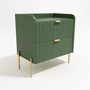 Ver imagem 4 de Mesa de Cabeceira Venus 60cm 100% Mdf Verde Base Metálica:dourado