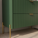 Ver imagem 3 de Mesa de Cabeceira Venus 60cm 100% Mdf Verde Base Metálica:dourado