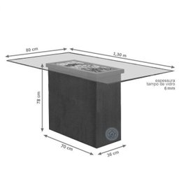 Conjunto Sala de Jantar Mesa Lina 6 Cadeiras Kiara Espresso Móveis - 1