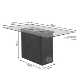 Conjunto Sala de Jantar Mesa Lina 6 Cadeiras Kiara Espresso Móveis - 2