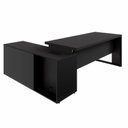 Ver imagem 2 de Mesa para Escritório com Armário Lateral e Gaveteiro Mesa Dinâmica Diretor 3 Gavetas 170cm Preto