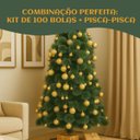 Ver imagem 4 de Kit 100 Bolas Dourado Mista Lisa Glitter Decoração Enfeite Árvore Natal e Ponteira (Brinde) Luvinco