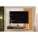 Ver imagem 1 de Painel Quarto P/ Tv até 50 Polegadas Nando Ripado C/ Prateleira 136x107cm Cedro/bali - Dj Móveis