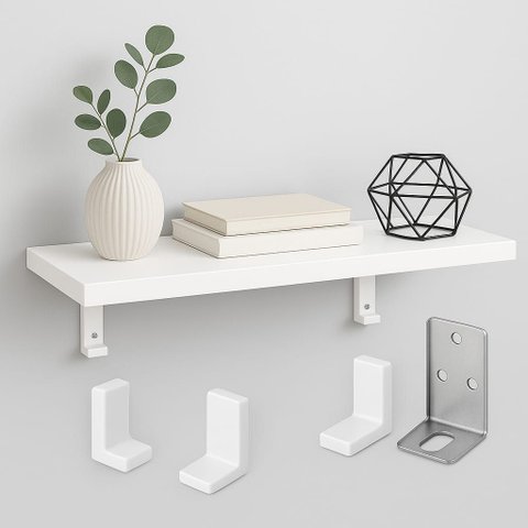 Prateleira Mdf 1mt X 15cm Branca – Completa com Cantoneiras e Parafusos para Instalação