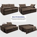 Ver imagem 5 de Sofá sem Caixa Retrátil 2,00m Softgel Celeste Velusoft Café Cama Inbox
