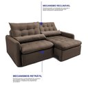 Ver imagem 6 de Sofá sem Caixa Retrátil 2,00m Softgel Celeste Velusoft Café Cama Inbox