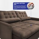 Ver imagem 2 de Sofá sem Caixa Retrátil 2,00m Softgel Celeste Velusoft Café Cama Inbox