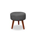 Ver imagem 1 de Puff Redondo Decorativo Panqueta de Apoiar Os Pés Suede Cinza Escuro