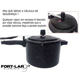 Panela De Pressão 7 Litros Fort Lar Alumínio Pintada Preto Colorido 9072 - 4