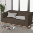 Ver imagem 2 de Kit Sofá 2 Lugares e 2 Poltronas Europa Suede Marrom Doce Sonho Móveis