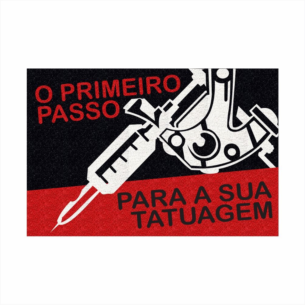 Tapete Capacho o Primeiro Passo para Sua Tatuagem 60x40 Cm.:roxo - 6