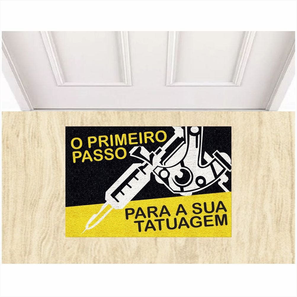 Tapete Capacho o Primeiro Passo para Sua Tatuagem 60x40 Cm.:roxo - 11