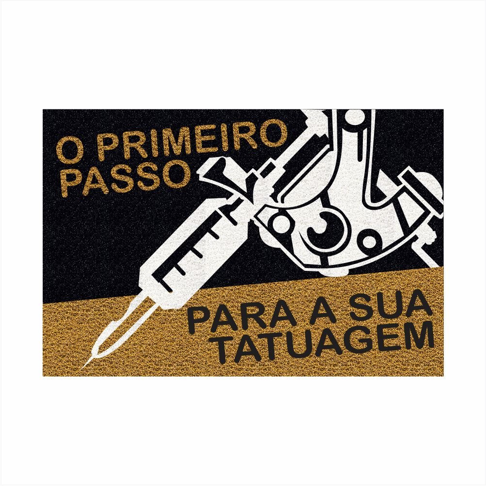 Tapete Capacho o Primeiro Passo para Sua Tatuagem 60x40 Cm.:roxo - 3