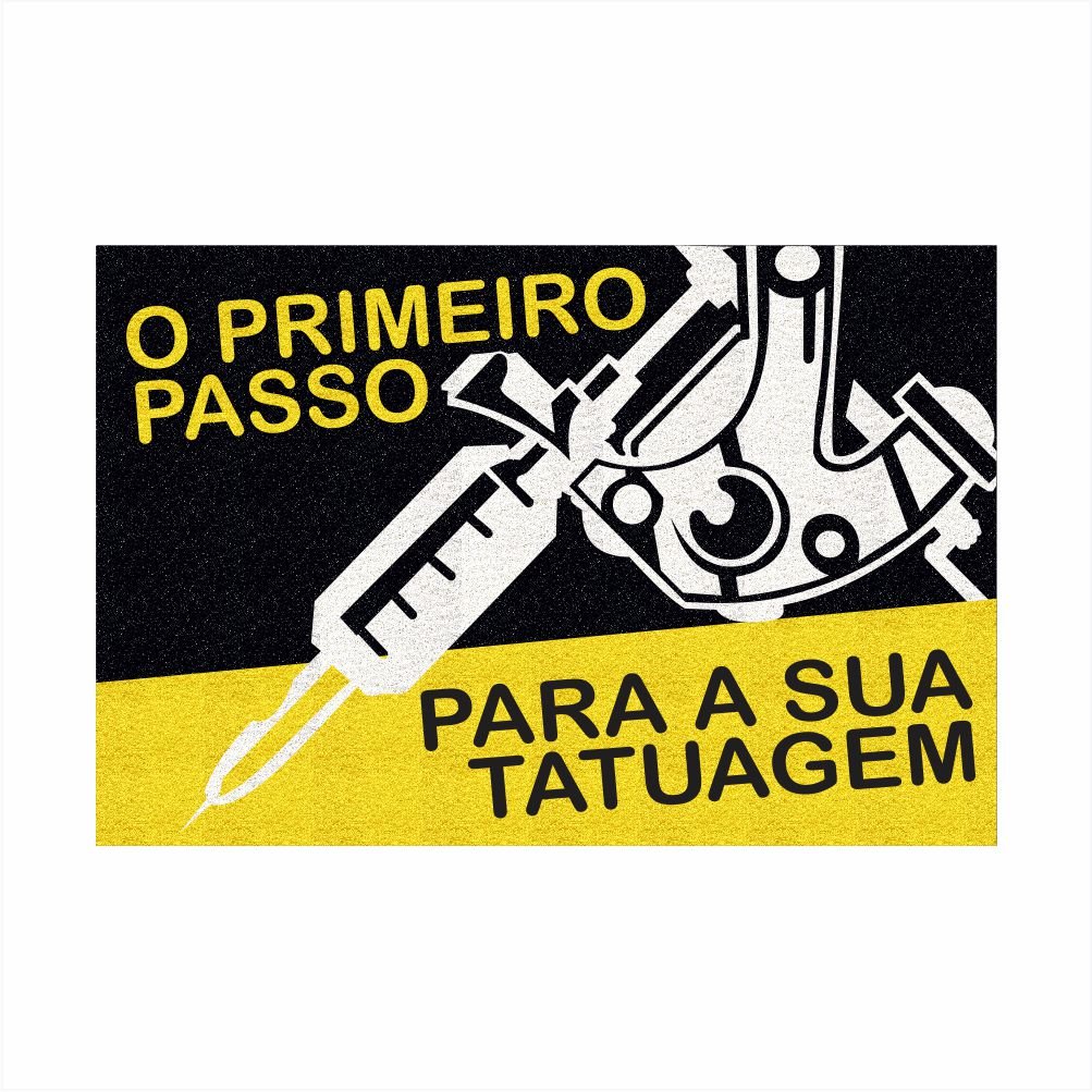 Tapete Capacho o Primeiro Passo para Sua Tatuagem 60x40 Cm.:roxo - 12