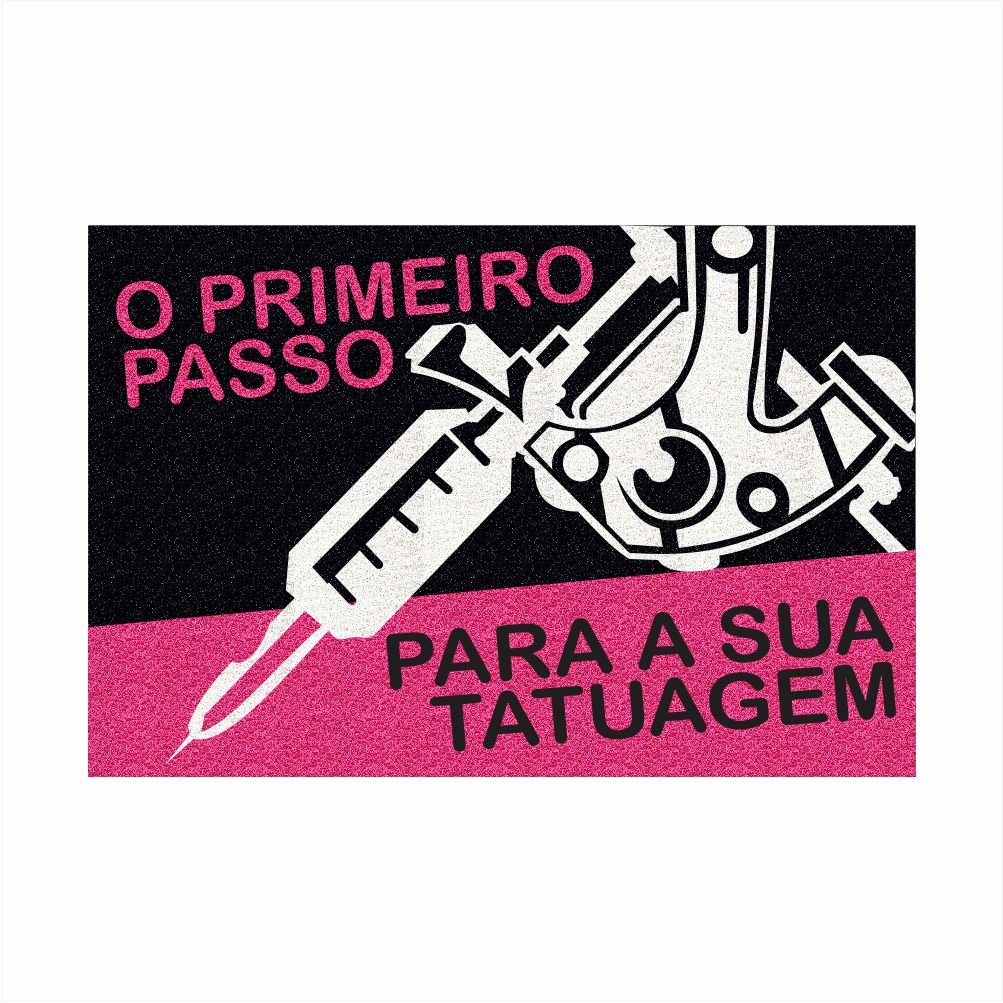 Tapete Capacho o Primeiro Passo para Sua Tatuagem 60x40 Cm.:roxo - 10