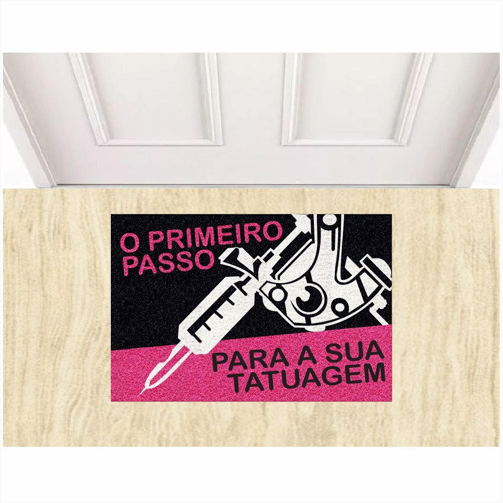 Tapete Capacho o Primeiro Passo para Sua Tatuagem 60x40 Cm.:roxo - 9