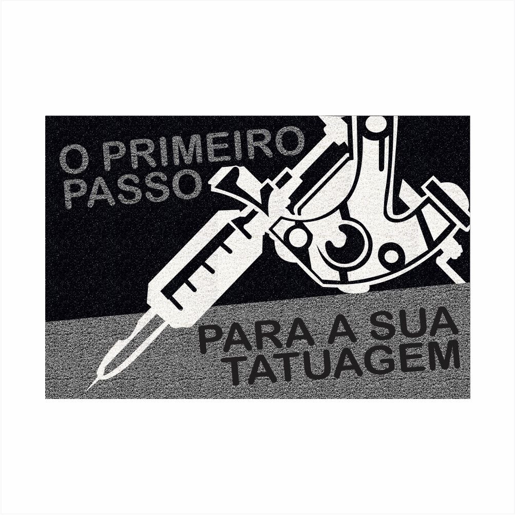 Tapete Capacho o Primeiro Passo para Sua Tatuagem 60x40 Cm.:roxo - 8