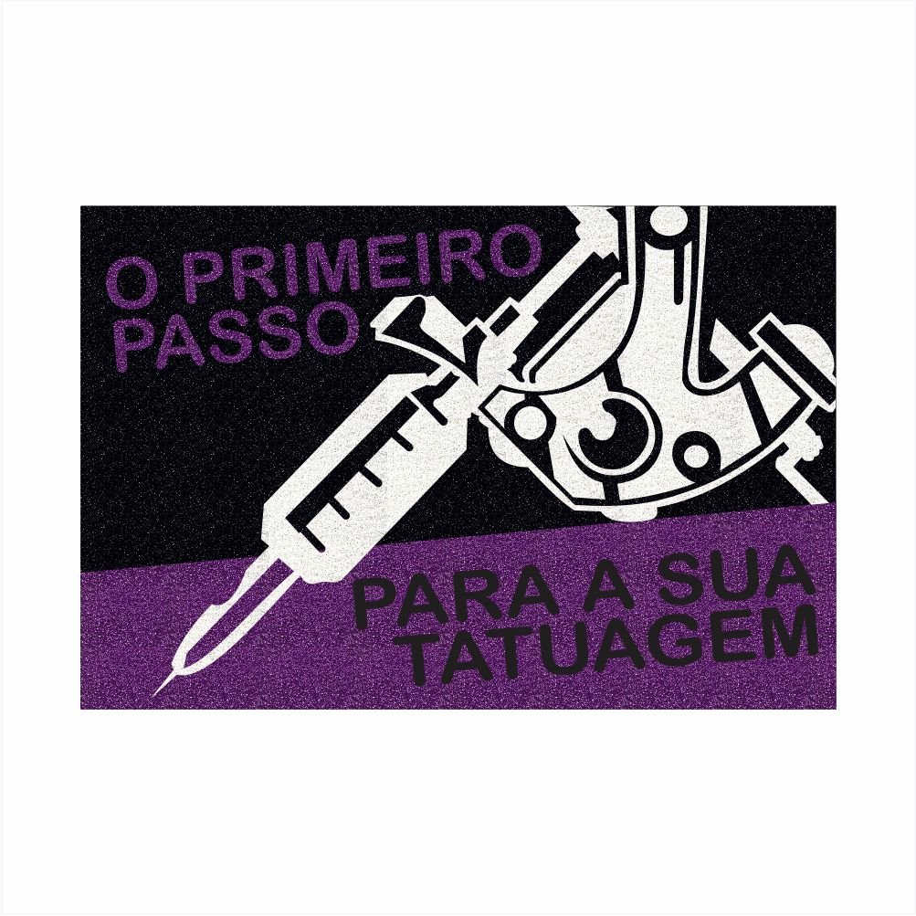 Tapete Capacho o Primeiro Passo para Sua Tatuagem 60x40 Cm.:roxo - 4