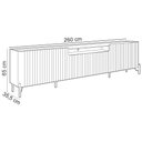Ver imagem 3 de Rack para Sala de Estar Tv 85 Pol 4 Portas Brise Pés Industrial Dourado Alef I03 Grigio - Lyam Decor