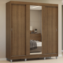 Ver imagem 1 de Guarda-Roupa Casal com Pés 3 Portas de Correr com Espelho Reno Madesa