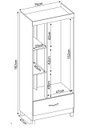 Ver imagem 4 de Guarda Roupa Prince 75cm 3 Portas 1 Gaveta - Café Touch Demóbile