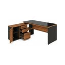 Ver mais imagens de Mesa Diretorzinha c/ Vidro c/ Aparador 1,90x1,50m Nogal Sevilha / Preto 21428
