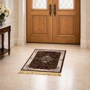 Ver imagem 2 de Tapete Persa Royal Marrom 50x85cm Fio Acetinado - Ideal para Quarto e Sala