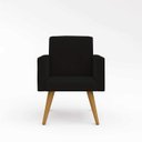 Ver imagem 3 de Kit 2 Cadeiras Poltronas Decorativas Recepção Suede Preto Cor:Preto