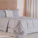 Ver imagem 3 de Edredom Prime Casal 3d Embossed 100% Poliéster 180x220cm Cinza Soft