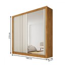 Ver imagem 4 de Guarda-roupa Lugano 2 Portas 4 Gavetas com Espelho Ripado 100% Mdf Peroba/off White - Mademarques