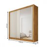 Guarda-roupa Lugano 2 Portas 4 Gavetas com Espelho Ripado 100% Mdf Peroba/off White - Mademarques - 4