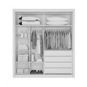 Ver imagem 3 de Guarda-roupa Lugano 2 Portas 4 Gavetas com Espelho Ripado 100% Mdf Peroba/off White - Mademarques