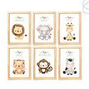 Ver imagem 1 de Quadros Decorativos Safari Baby Aquarela Moldura e Vidro:pinus