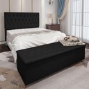Ver imagem 4 de Kit Cabeceira e Calçadeira Baú Casal 1,40m Suede Preto