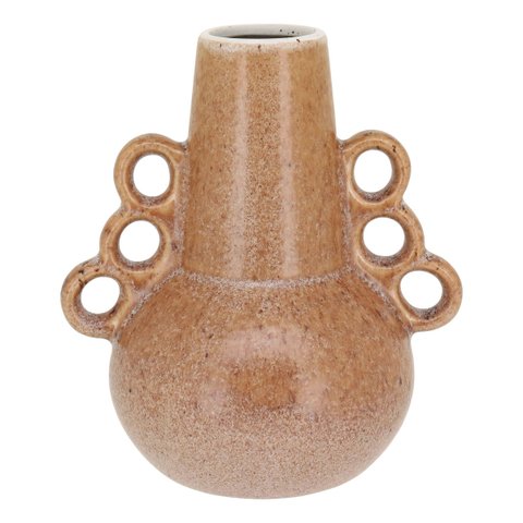 Vaso Decorativo Enfeite Casa Cerâmica 19x17x17cm Bege
