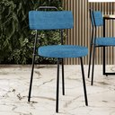 Ver imagem 6 de Kit 08 Cadeiras Decorativa Estofada para Sala de Jantar Barcelona L02 Linho Azul - Lyam Decor