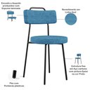 Ver imagem 7 de Kit 08 Cadeiras Decorativa Estofada para Sala de Jantar Barcelona L02 Linho Azul - Lyam Decor