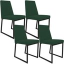 Ver imagem 1 de Kit 04 Cadeiras Para Sala Jantar Base Aço Industrial Preto Dafne L02 Suede Verde Musgo - Lyam
