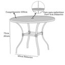 Ver imagem 3 de Mesa com Tampo Ripado Roma Alumínio para Cozinha Trama Cinza